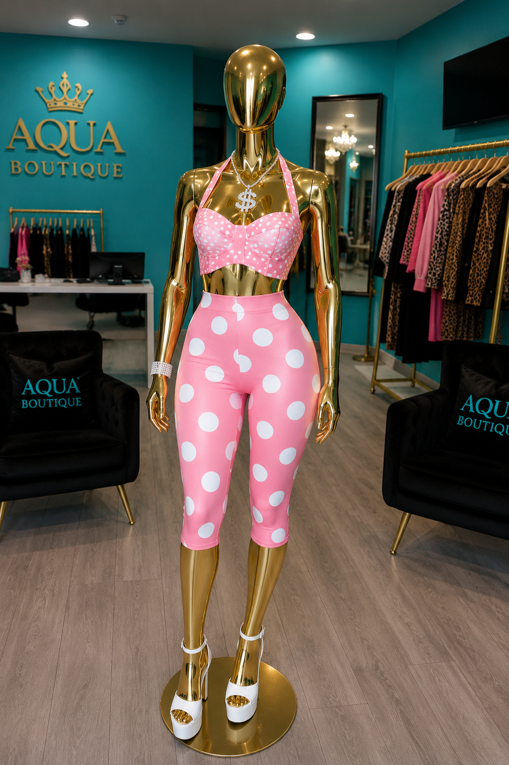 Amaira Poka Dot Pink Hand Band Set