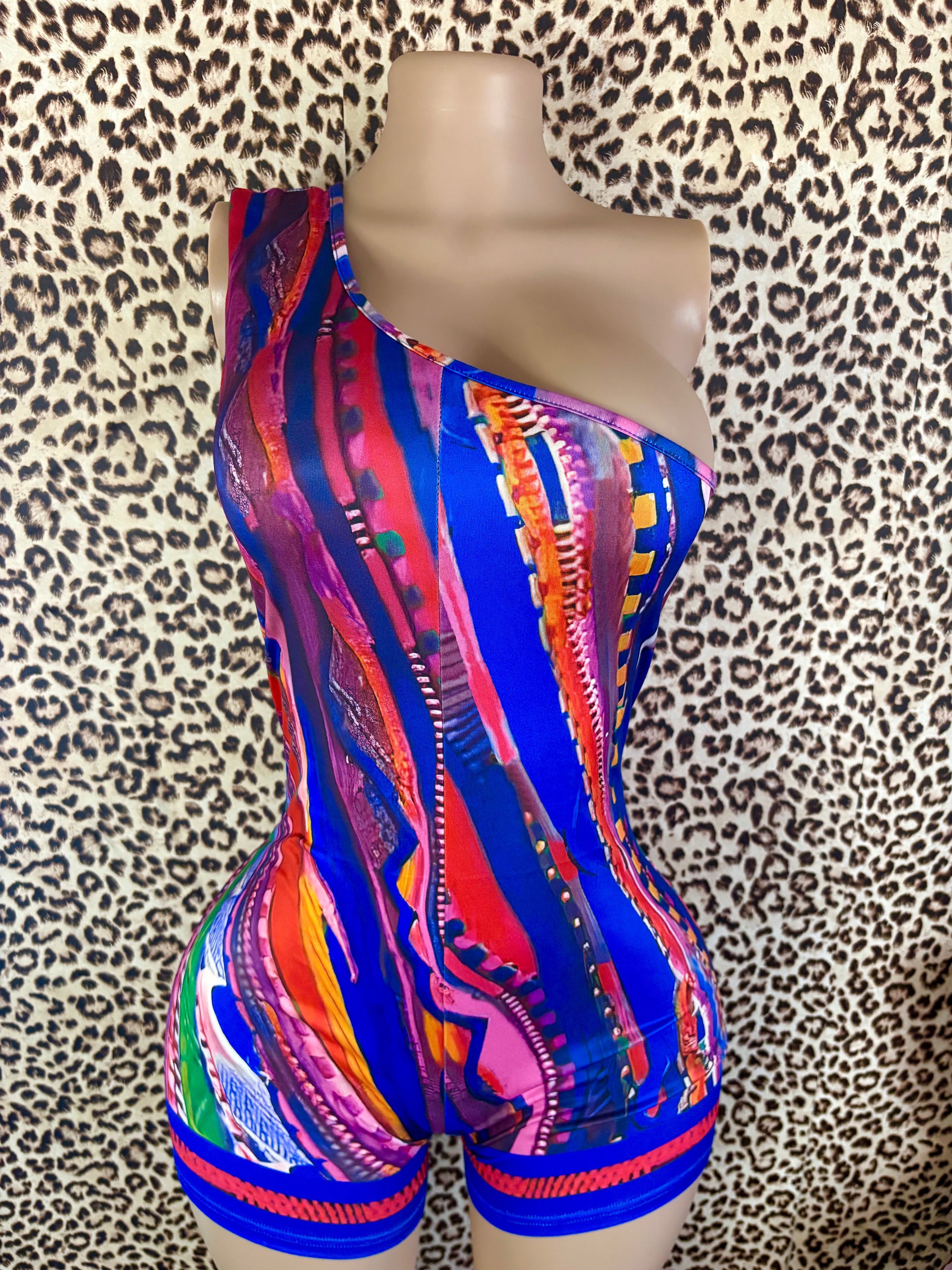 Take Me To Jamaica Pink One Shoulder Romper