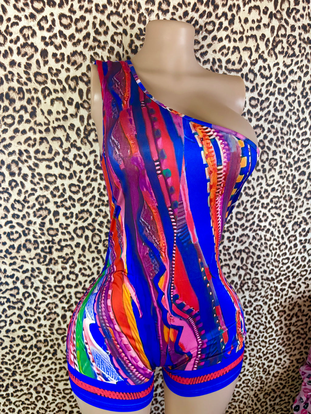 Take Me To Jamaica Pink One Shoulder Romper
