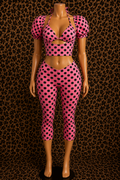 Savage Barbie Polka Dots Bikinis Capri Pants 3 Piece Set